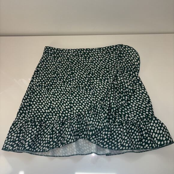 Women's Skirt Sz Sm Polyester A-Line Ruffle Floral Multicolor Boho Indie Preppy - Picture 1 of 7